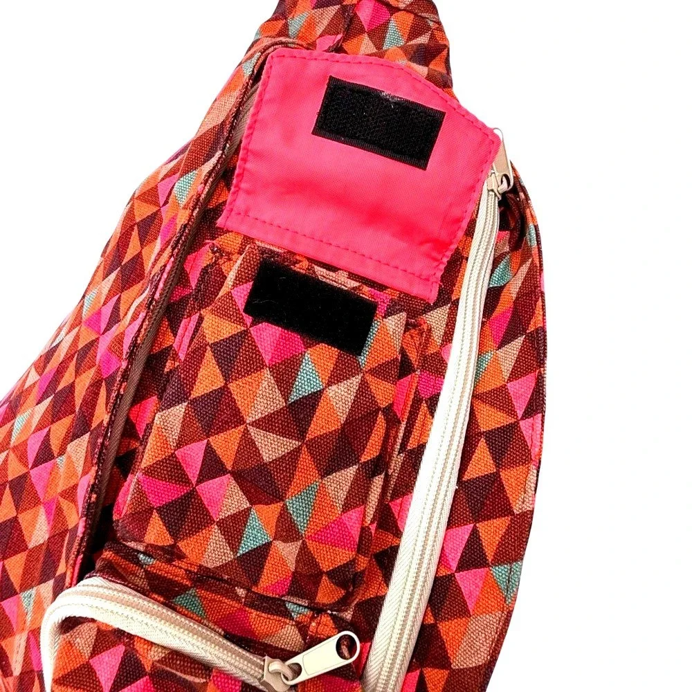 KAVU Rope Bag Jumble Dash Sling Backpack Geometric Print Multicolor EUC